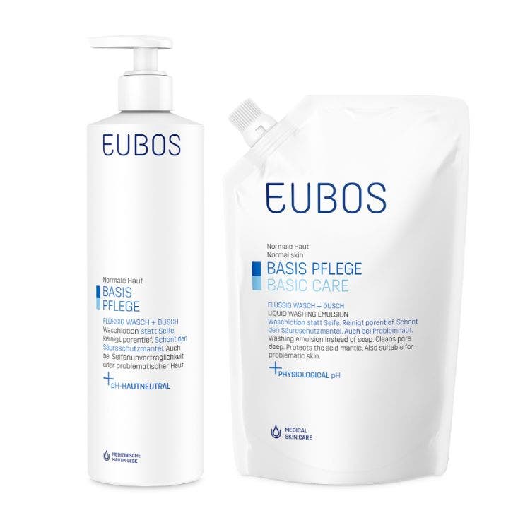 Eubos Liquid Washing Emulsion Blue 400Ml + Refill Pack 400Ml