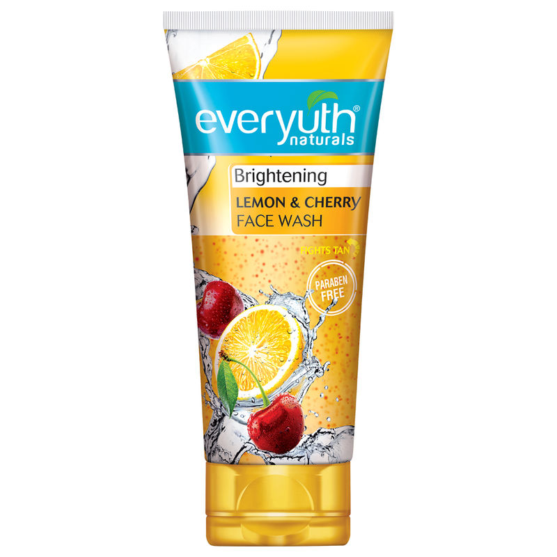Everyuth Naturals Face Wash - Brightening Lemon & Cherry, Suits all Skin Types, Paraben Free