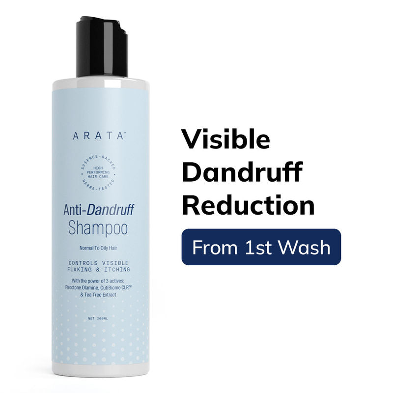 Arata Anti-Dandruff Shampoo, With Piroctone Olamine, Up To 100% Dandruff Reduction