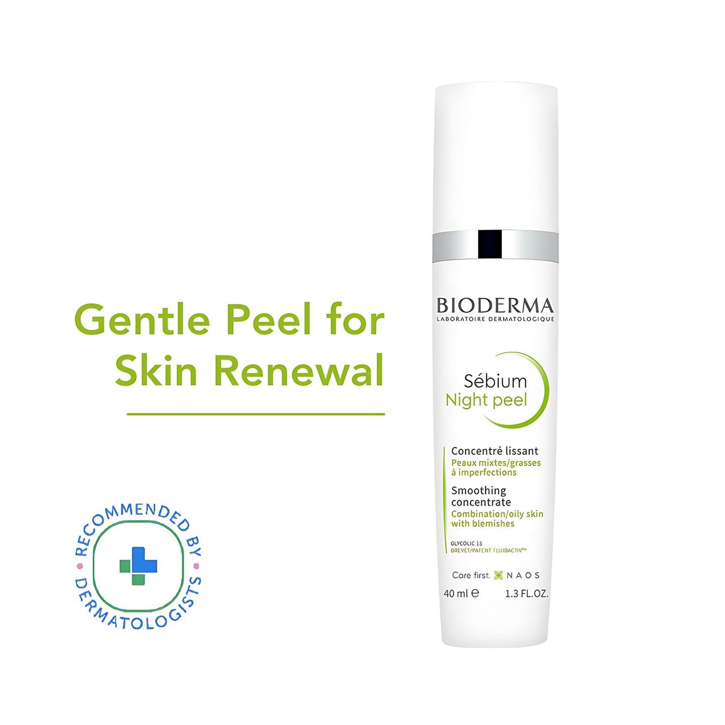 Bioderma Sebium Night Peel For Oily Acne Prone Skin With Glycolic Acid