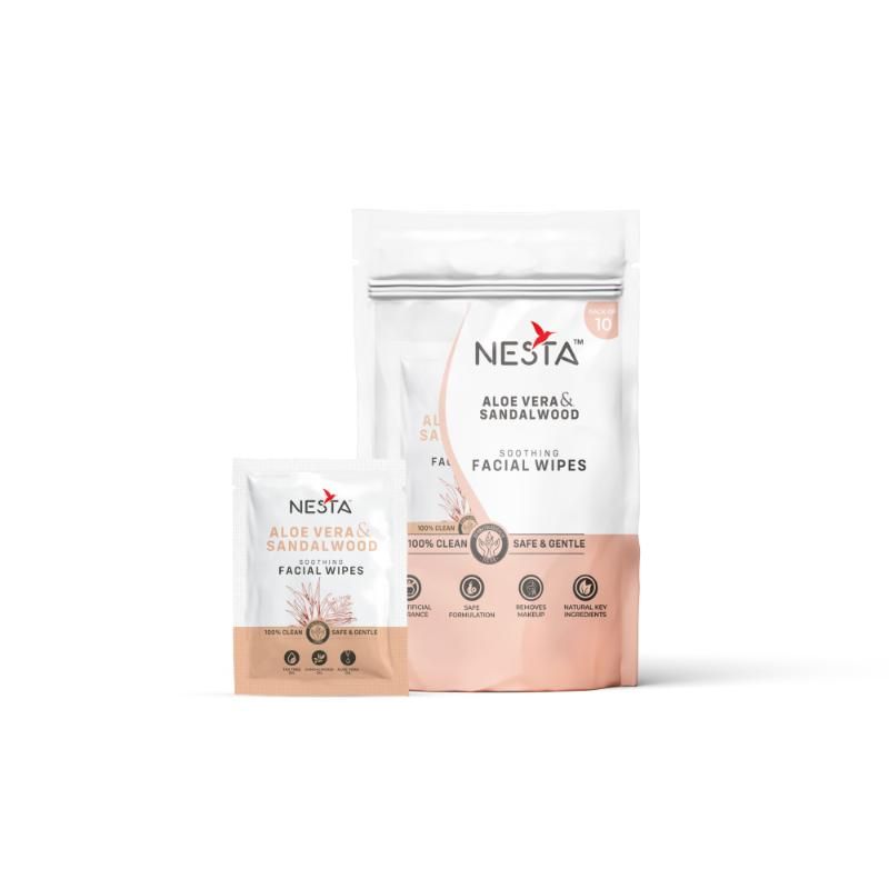 NESTA Sandalwood & Aloe Vera Soothing Facial Wipes