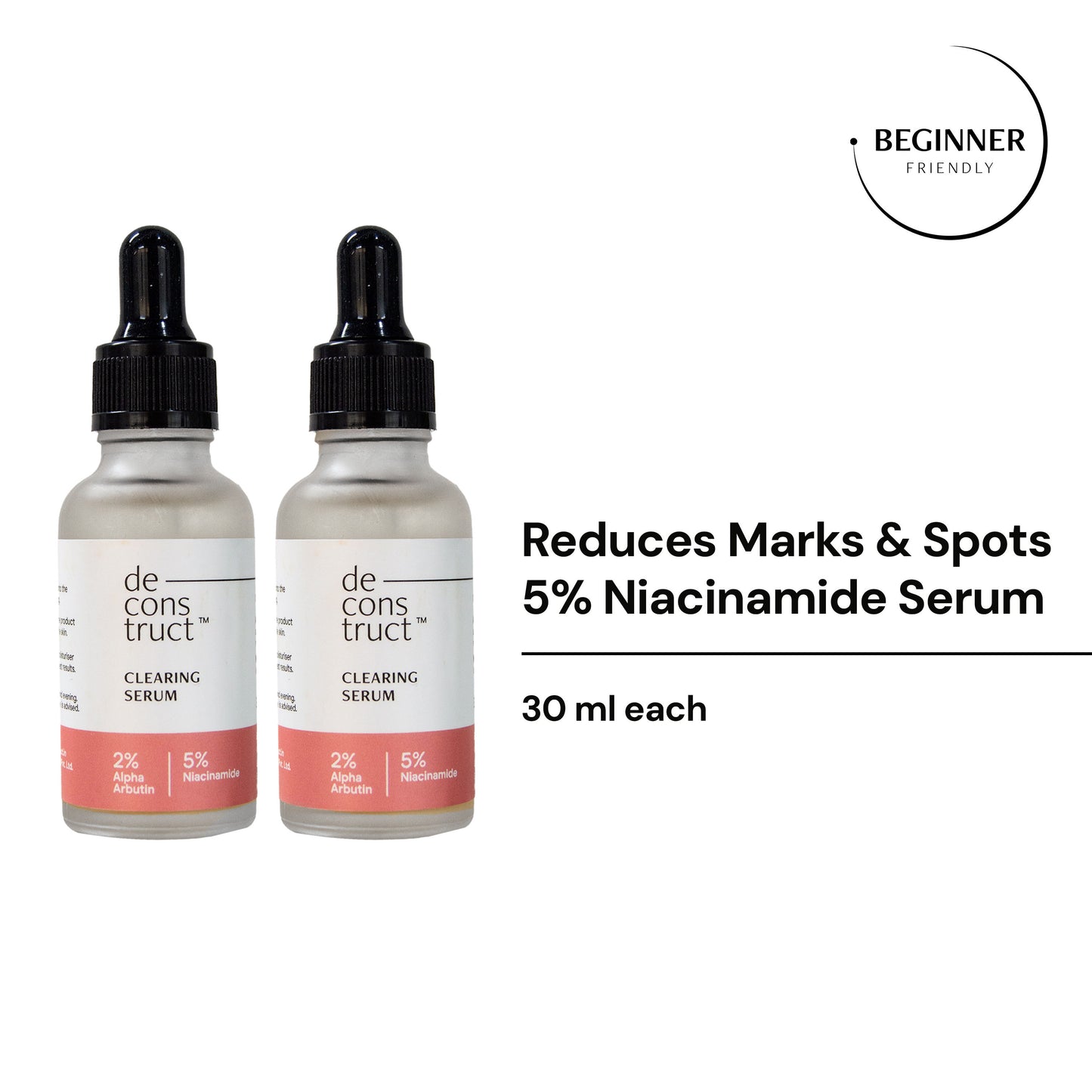 Deconstruct Clearing Serum - 2% Alpha Arbutin + 5% Niacinamide - Pack Of 2