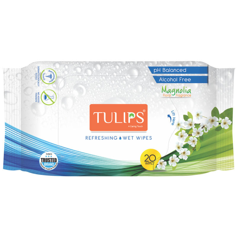 Tulips Refreshing Wet Wipes European Magnolia Fragrance