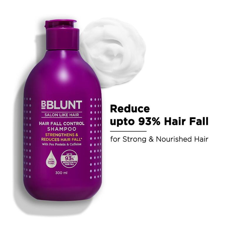 BBlunt Hair Fall Control Shampoo With Pea Protein & Caffeine For Strong & Shiny Hair