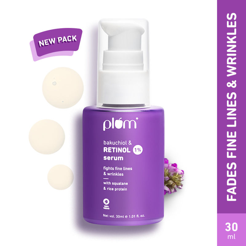 Plum 1% Retinol Anti-Aging Face Serum With Bakuchiol- Boosts Collagen, Reduces Fine Lines & Wrinkles