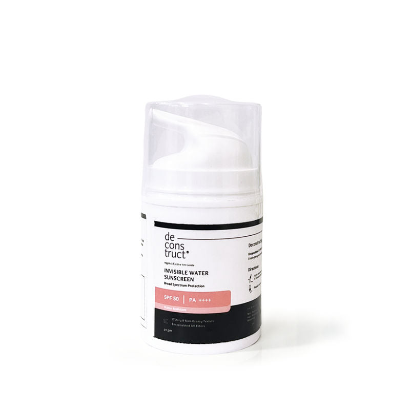 Deconstruct Invisible Water Sunscreen SPF 50, Instant Cooling & Long-Lasting for All Skin Types