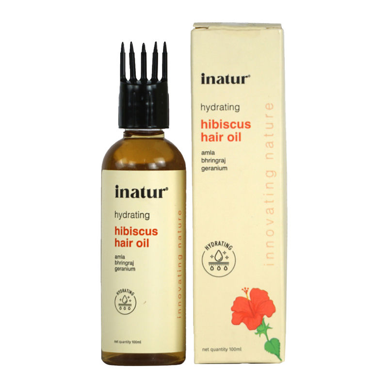 inatur Hibiscus Hair Oil, Nourishing, Hair Growth, With Amla & Bhringraj For Hair Fall & Dry Hair