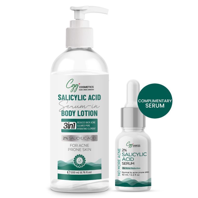 CGG COSMETICS 2% SALICYLIC ACID SERUM IN BODY LOTION WITH FREE SAMPLE OF 2% SALICYLIC SERUM