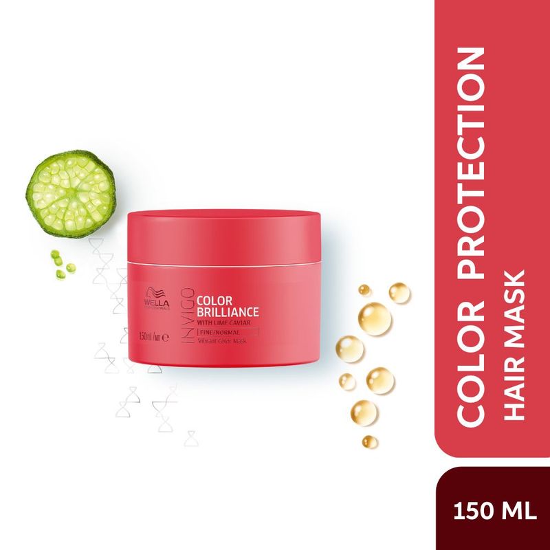 Wella Professionals Invigo Color Brilliance Hair Mask for Vibrant, Long-Lasting Color with Lime Caviar