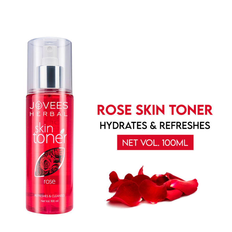 Jovees Herbal Rose Skin Toner For Youthful Skin, Tightens Pores, Healthy Glow 100% Natural - 100 ml