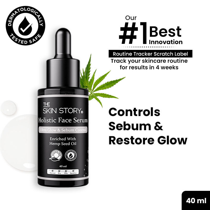 The Skin Story Niacinamide Hemp Glowing Face Serum For Dark Spots Sebum Oil Control, Hyaluronic Acid