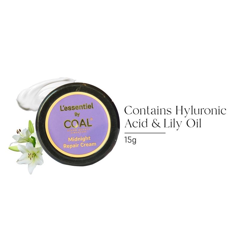 COAL Clean Beauty Midnight Repair Cream With Lily Oil Repairs, Improves Skinโs Elasticity