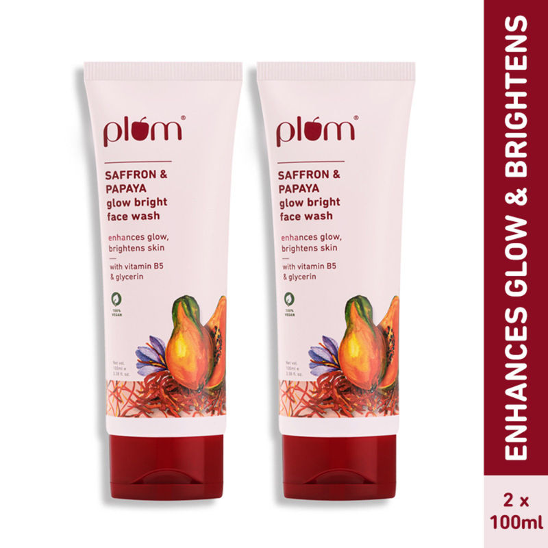 Plum Saffron & Papaya Glow Bright Gel Face Wash - Pack Of 2