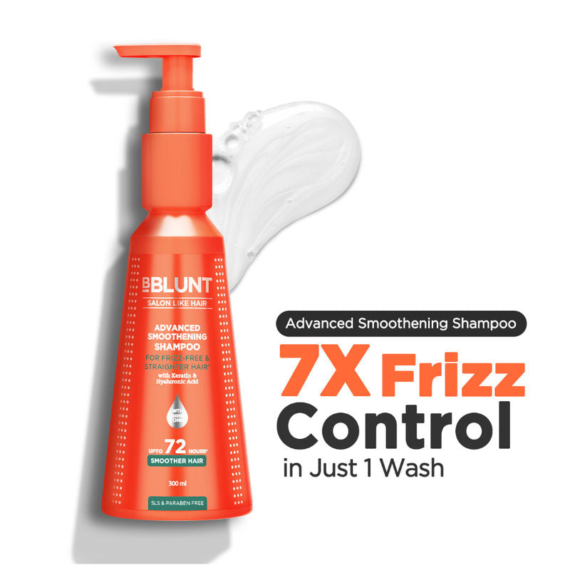 BBlunt Advanced Smoothening Shampoo With Keratin & Hylauronic Acid For Smooth & Shiny Hair