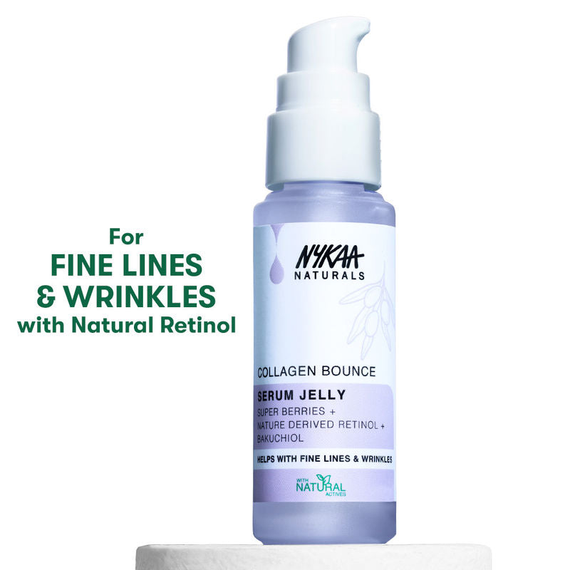 Nykaa Naturals Retinol & Superberry Face Serum Jelly with Bakuchiol, safe natural actives, Non-sticky