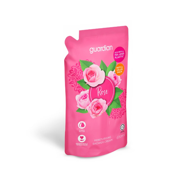 Guardian Rose Moisturising Shower Cream 600Ml Refill Pack