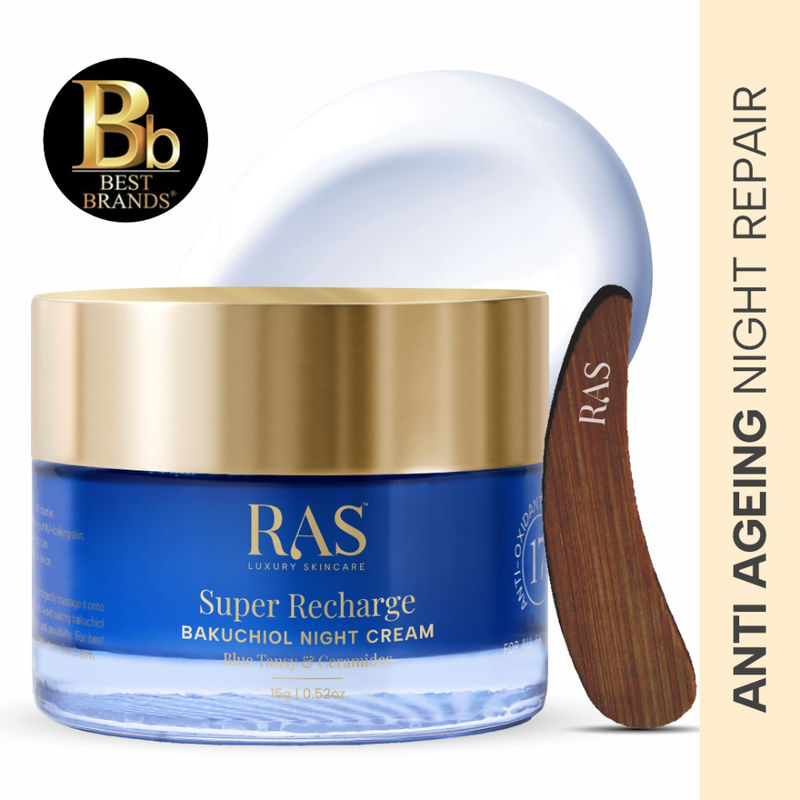 RAS Luxury Oils Super Recharge Night Cream With Bakuchiol & Peptides Deeply Hydrates