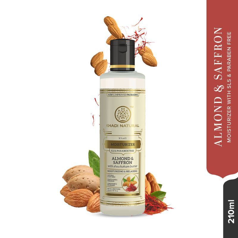 Khadi Natural Almond and Saffron Moisturizers SLS & Paraben Free (210ML)