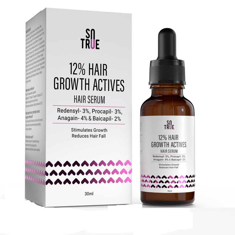 Sotrue 12% Hair Growth Actives Serum For Scalp - Redensyl, Procapil, Anagain & Baicapil