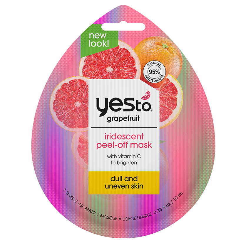 grapefruit iridescent peel-off mask with vitamin C to brighten dull and uneven skin โ single use