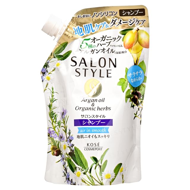 Kose Salon Style Argan Oil & Organic Herbs Shampoo Air In Smooth