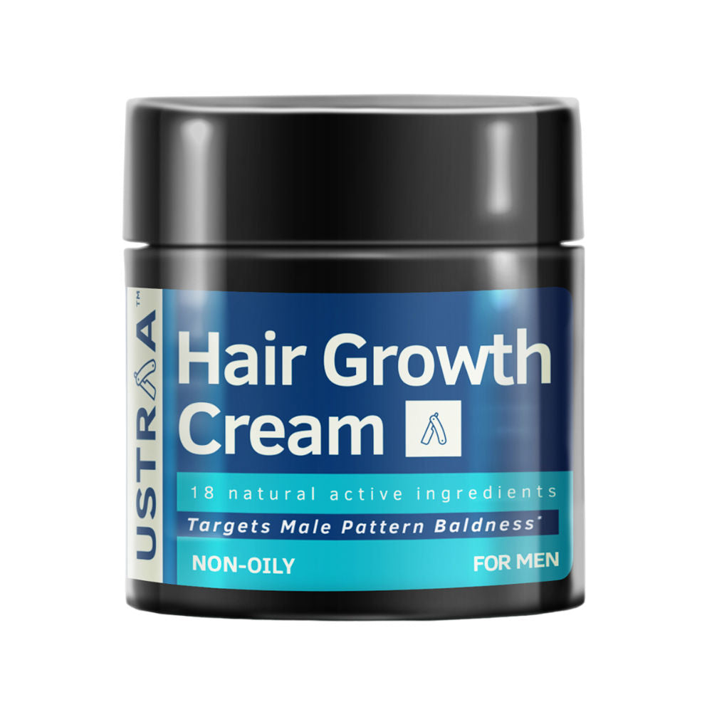 Ustraa Hair Growth Cream 18 Natural Active Ingredients Target Male pattern Baldness Non-oily For Men