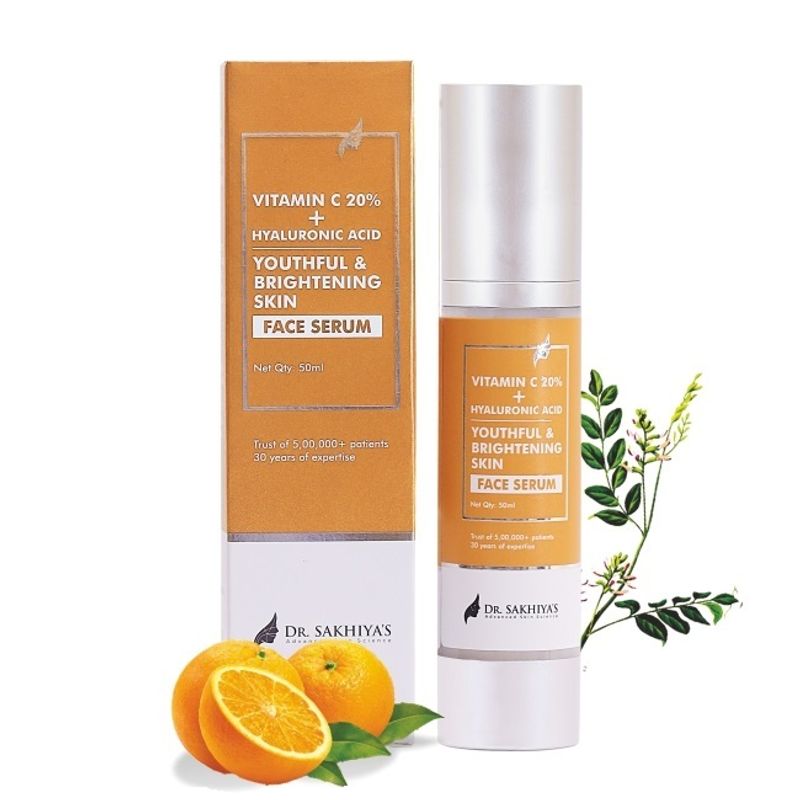 Dr. Sakhiya 20% Vitamin C Face Serum Brightens Skin Tone & Fights Pigmentation