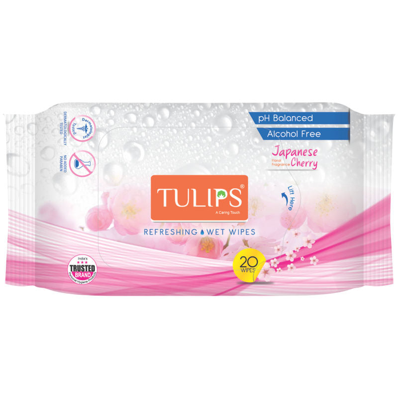 Tulips Refreshing Wet Wipes European Japanese Cherry Fragrance