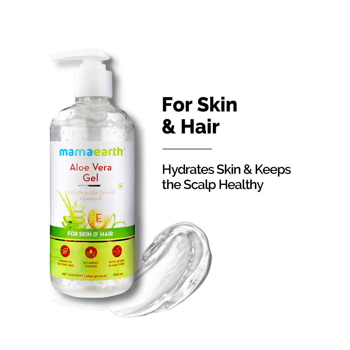 Mamaearth Aloe Vera Gel Pure Aloe Vera & Vitamin E for Skin and Hair - 300 ml