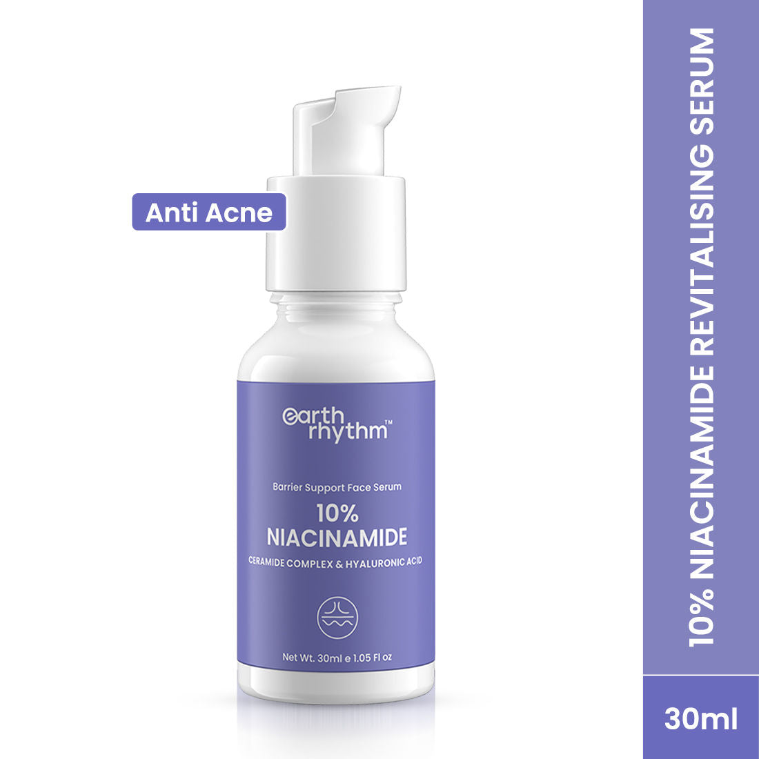 Earth Rhythm 10% Niacinamide Barrier Support Revitalising Face Serum with Hyaluronic Acid (30ML)