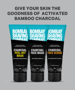 Bombay Shaving Company Charcoal Face Scrub (100 gm) with Black Sand, Exfoliates skins & Removes Black Heads, Black