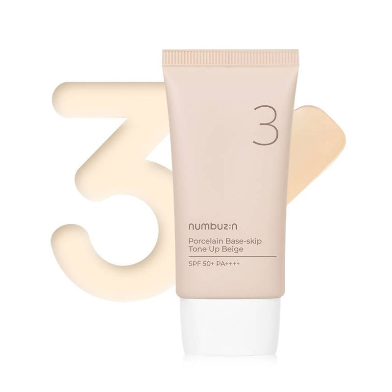 Numbuzin No.3 Porcelain Base-Skip Tone Up Beige SPF 50+ PA ++++