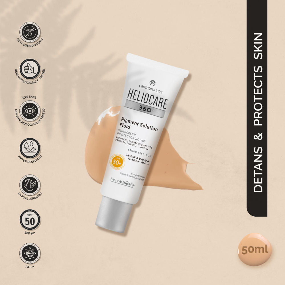 HELIOCARE 360 PIGMENT SOLUTION FLUID SUNSCREEN WITH NIACINAMIDE SPF 50+ PA++++ REMOVE TAN & BRIGHTEN(50ML)
