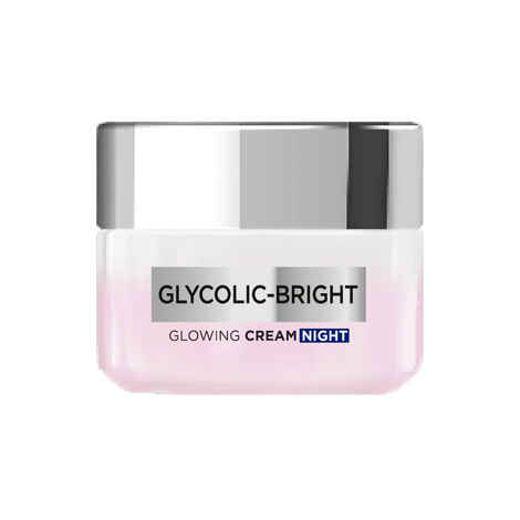 L'Oreal Paris Glycolic Bright Glowing Night Cream, 15 ml |A Boosts Skin Glow Overnight & Visibly MinimizesSports