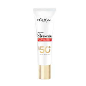 L'Oreal Paris UV DEFENDER INVISIBLE RESIST DAILY SUNSCREEN SPF50+ PA++++ 30 ml | Lightweight, Waterproof, Sweatproof & Protects from Pollution & Dust