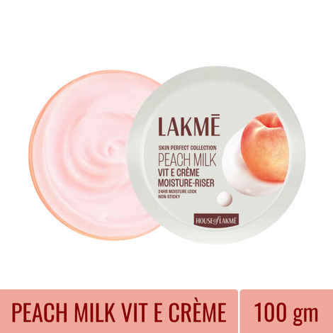 Lakme Peach Milk Vit-E creme Moisture-Riser |Enriched With Vitamin E |Iimproves Skin Texture |100 gm