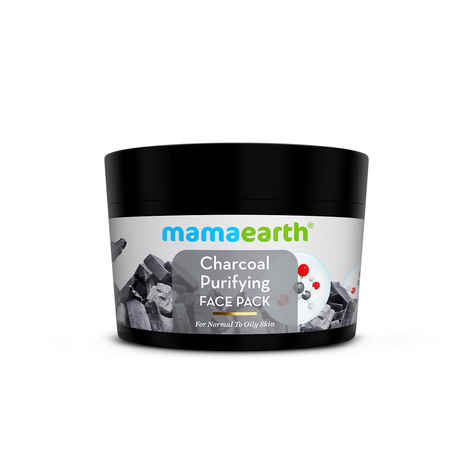 Mamaearth Charcoal Purifying Face Pack with Activated Charcoal & Glycolic Acid for Skin Detoxification Natural, DIY-like Texture | Detoxifies Skin | Crafted with Natureโs Best Ingredients | Free From Harmful Chemicals 200 gm