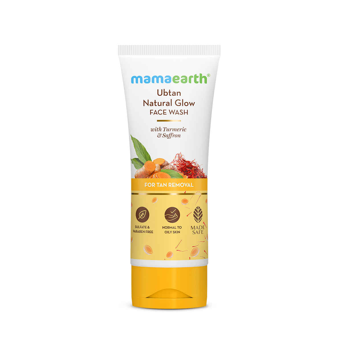 Mamaearth Ubtan Natural Face Wash For All skin type With Turmeric & Saffron For Tan Removal And Skin Brightening (100 ml)