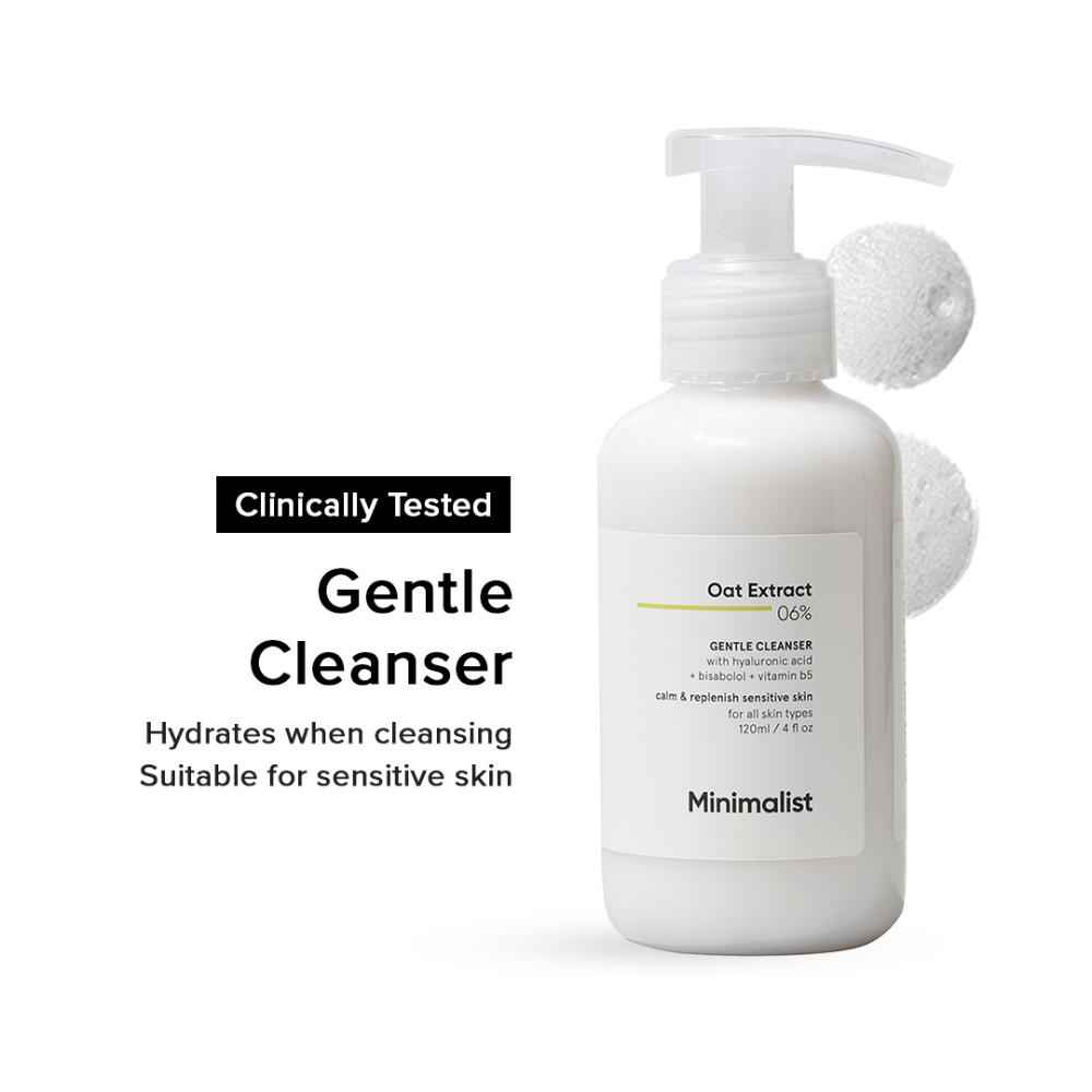 Minimalist 6% Oat Extract Gentle Cleanser with Hyaluronic Acid for Sensitive Skin | Face Wash for Sensitive Skin - 120 ml