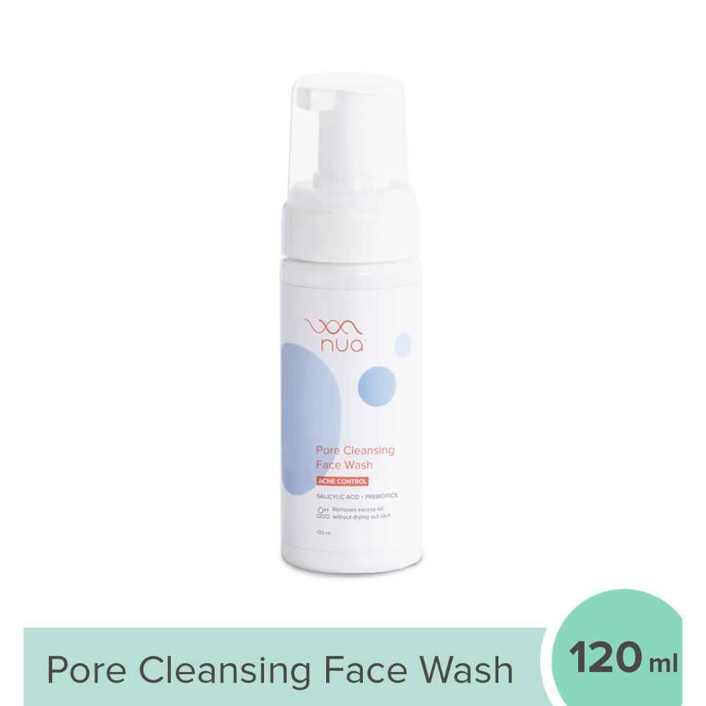 Nua Pore Cleansing Face Wash | Acne Control | Salicylic Acid Face Wash with Glycolic Acid & Prebiotics, 120 ml