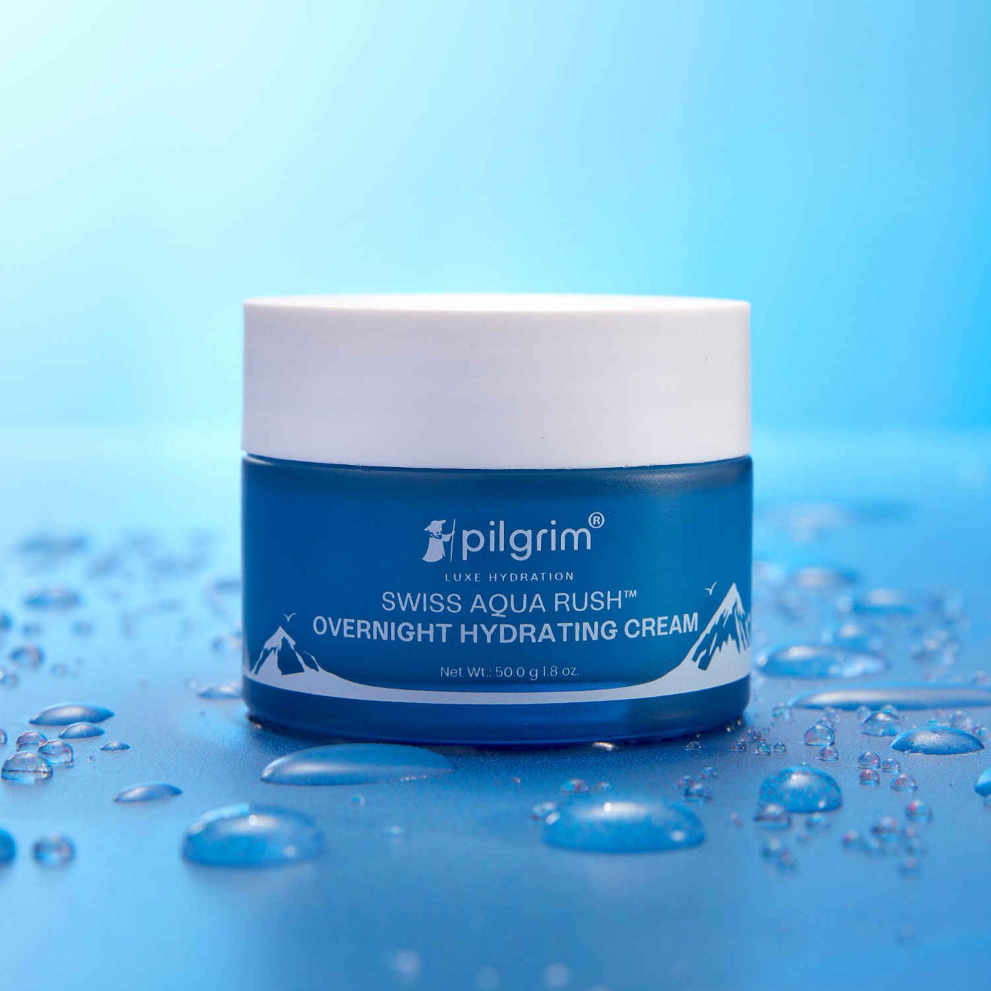 Pilgrim Swiss Aqua Rush Overnight Hydrating Face Cream| Crafted with Powerful Hydrators, Aquaxylaโยข & Ceramides | Overnight Intense Hydration | Fortifies skin barrier | 50 gm