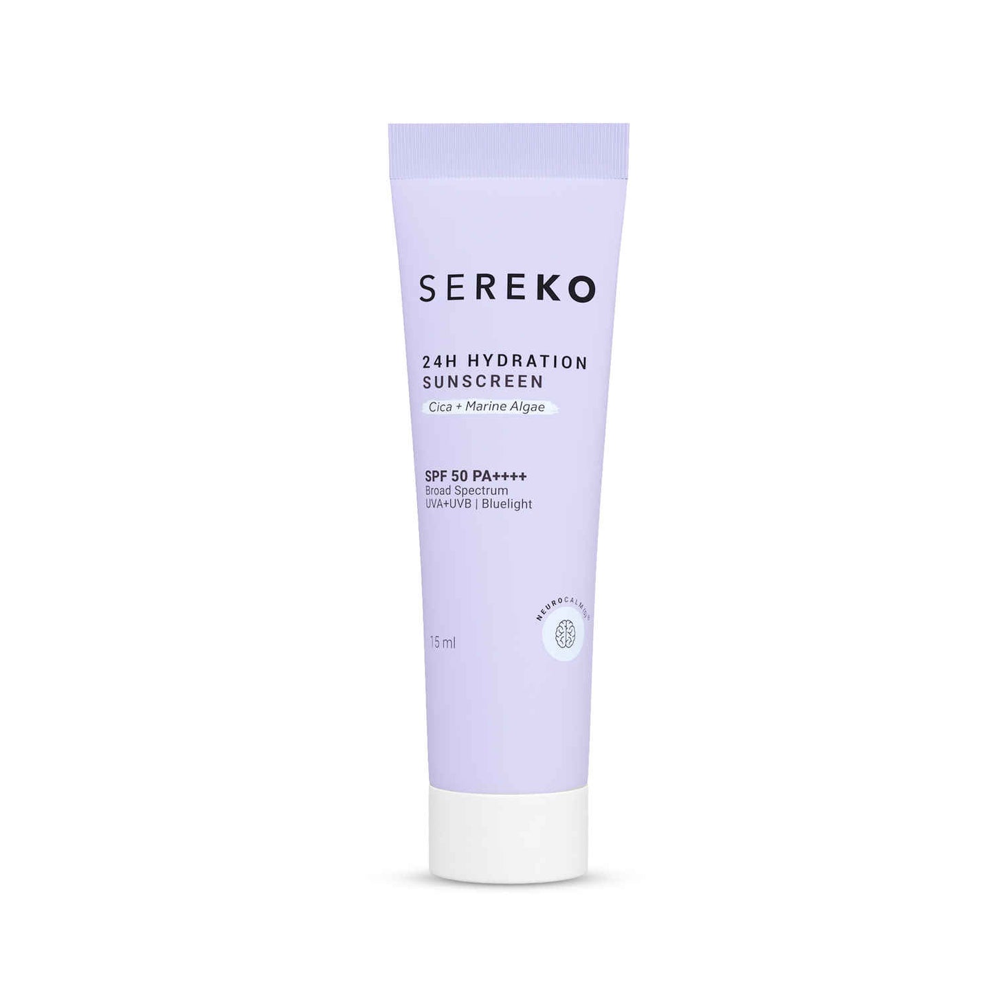 Sereko Sunscreen SPF 50 PA++++ Creme Gel with Zero White Cast for Even Toned & Glowing Skin 24hrs Hydration, Quick Absorbing & Non-Greasy | UVA+UVB & Blue Light Protection (15 ml)