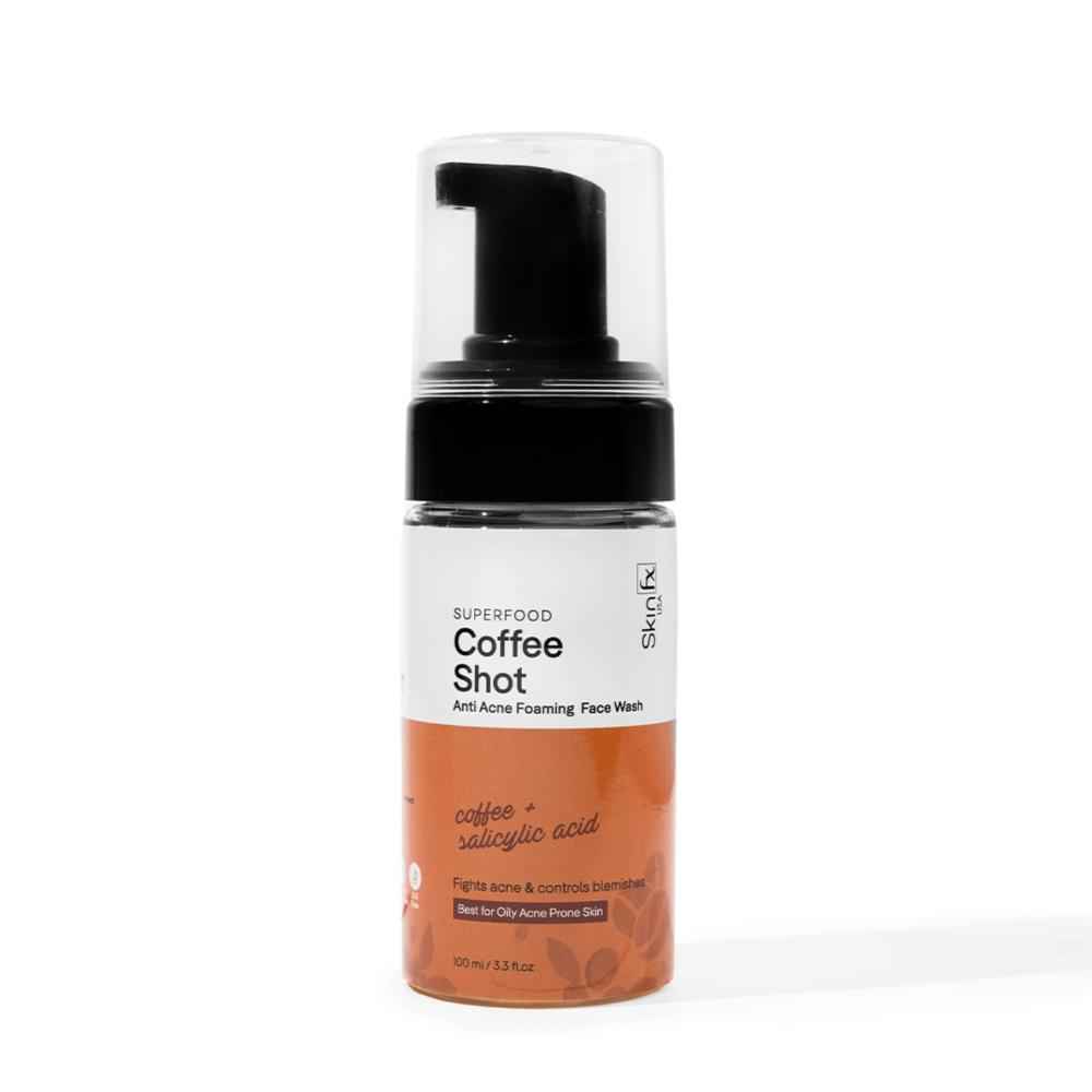 Skin Fx Superfood Coffee Shot Anti - acne Foaming Face Wash Containing Salicylic Acid, Foaming Face Wash for Men & Women, Oily Skin, Fights Pimple, 100 ml