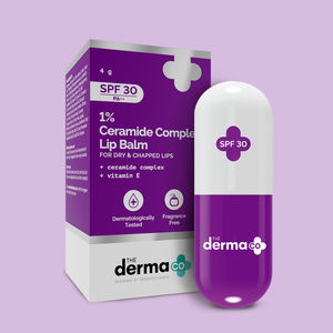 The Derma Co. 1% Ceramide Complex Lip Balm with Ceramides & Vitamin E, SPF 30 PA++ for Dry & Chapped Lips - 4 gm