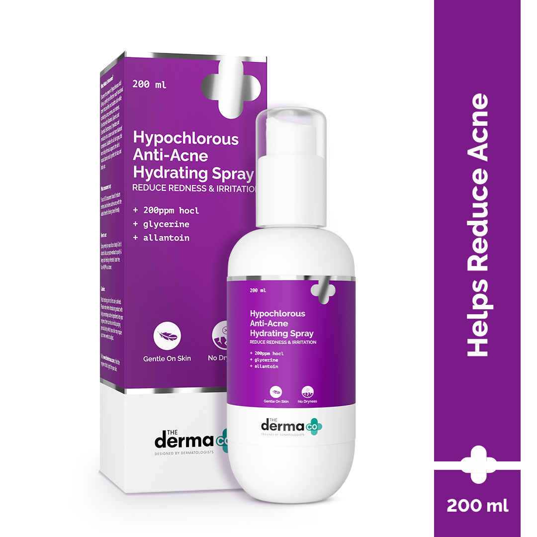 The Derma Co. Hypochlorous Anti-Acne Hydrating Spray_200 ml Relief Acne & Eczema | Reduces Redness & Irritation | Promotes Healthy Skin | Anti-microbial & Anti-inflammatory | Alcohol & Fragrance Free for Women & Men