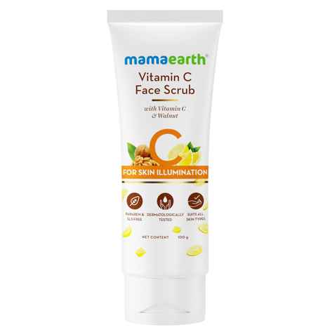 Mamaearth Vitamin C Face Scrub for Glowing Skin, With Vitamin C and Walnut For Skin Illumination aโฌโ 100 gm