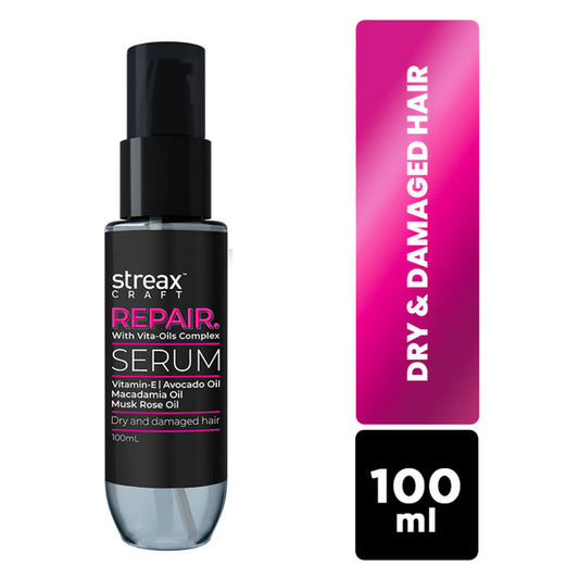 Streax Craft Repair Hair Serum I For Dry and Damaged Hair I Repair With Vita-Oils Complex (100ml)