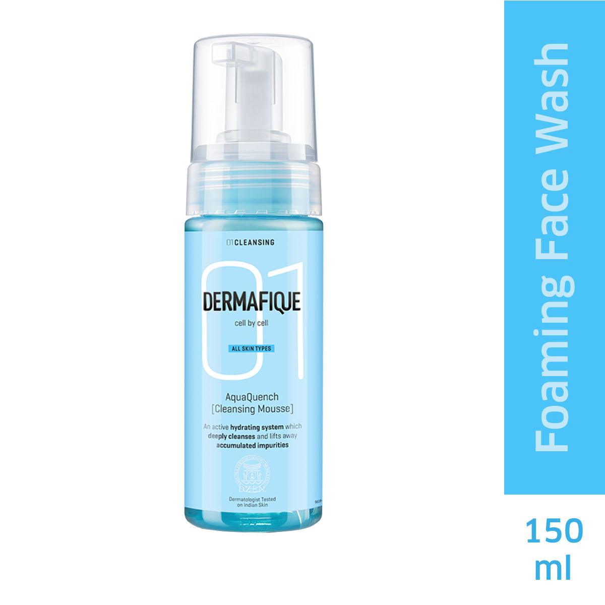 Dermafique Aquaquench Cleansing Mousse, Foaming Face Wash With Vitamin E, B5 & Amino Acids(150ML)