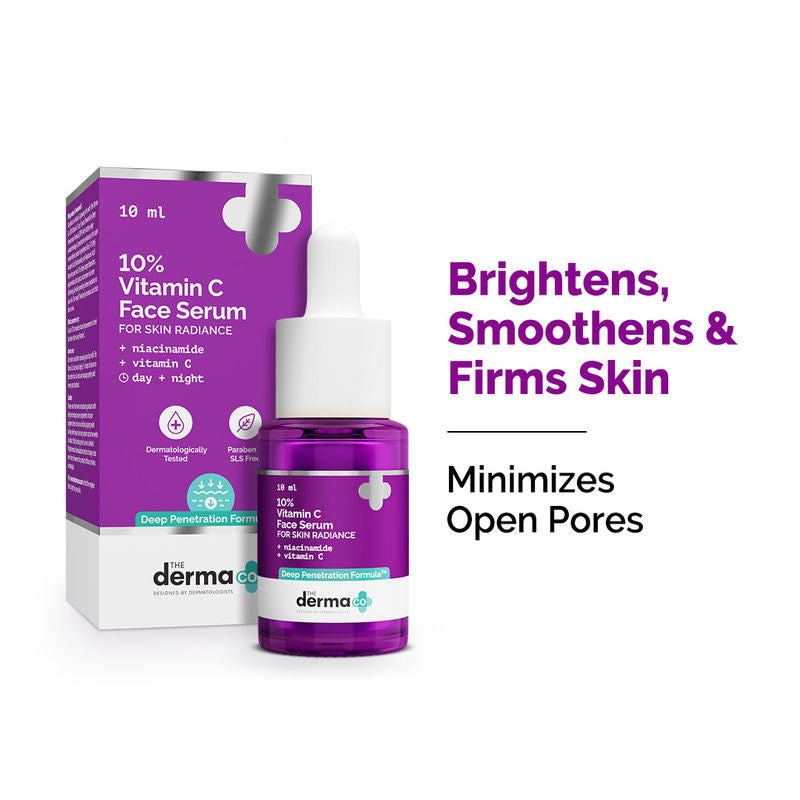 The Derma Co 10% Vitamin C Face Serum Reduces Pigmentation & Glowing Skin For All Skin Types