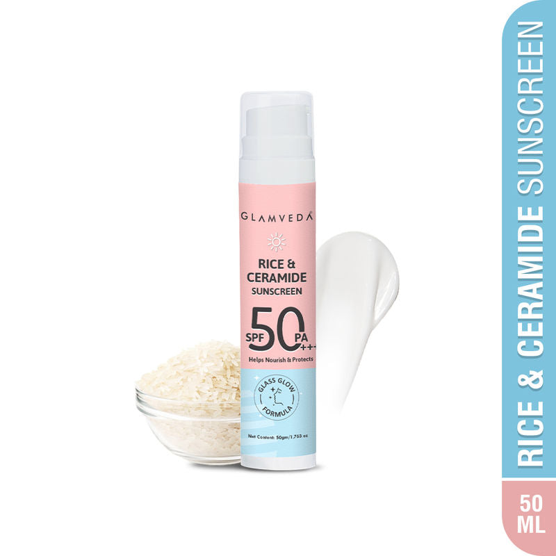 Glamveda Glass Skin Rice & Ceramide Invisible Sunscreen SPF 50 PA+++